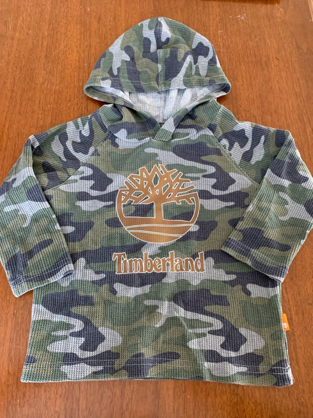 🍊5/$25 Timberland Camo Hooded Waffle Top in Green and Brown size 24m